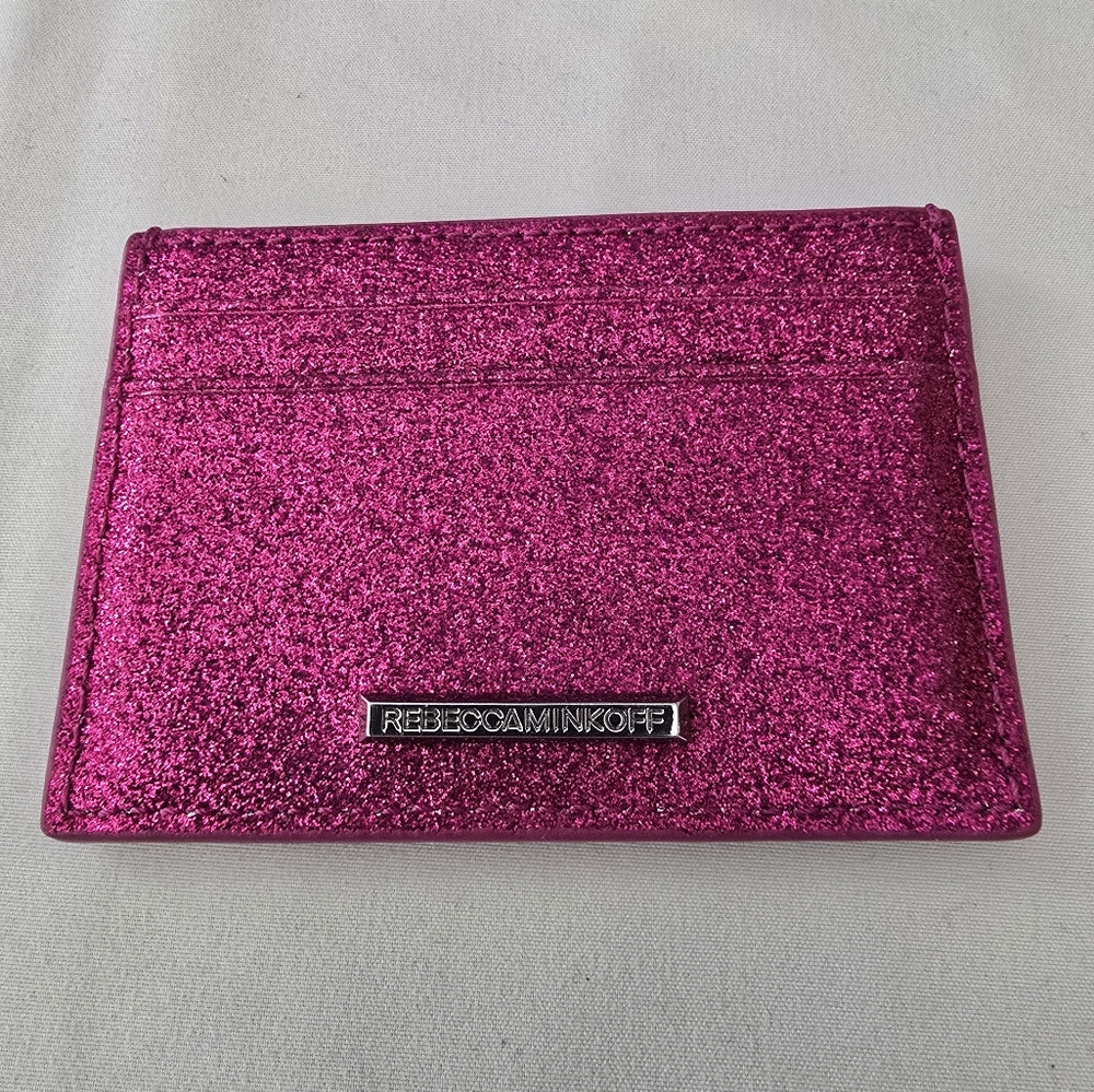 Rebecca Minkoff Pink Glitter Card Case